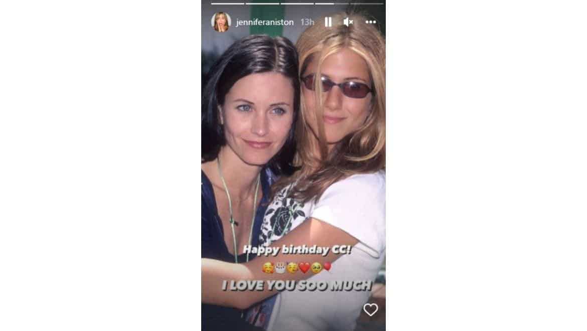 Jennifer Aniston sends a cute birthday wish to friend Courteney Cox
